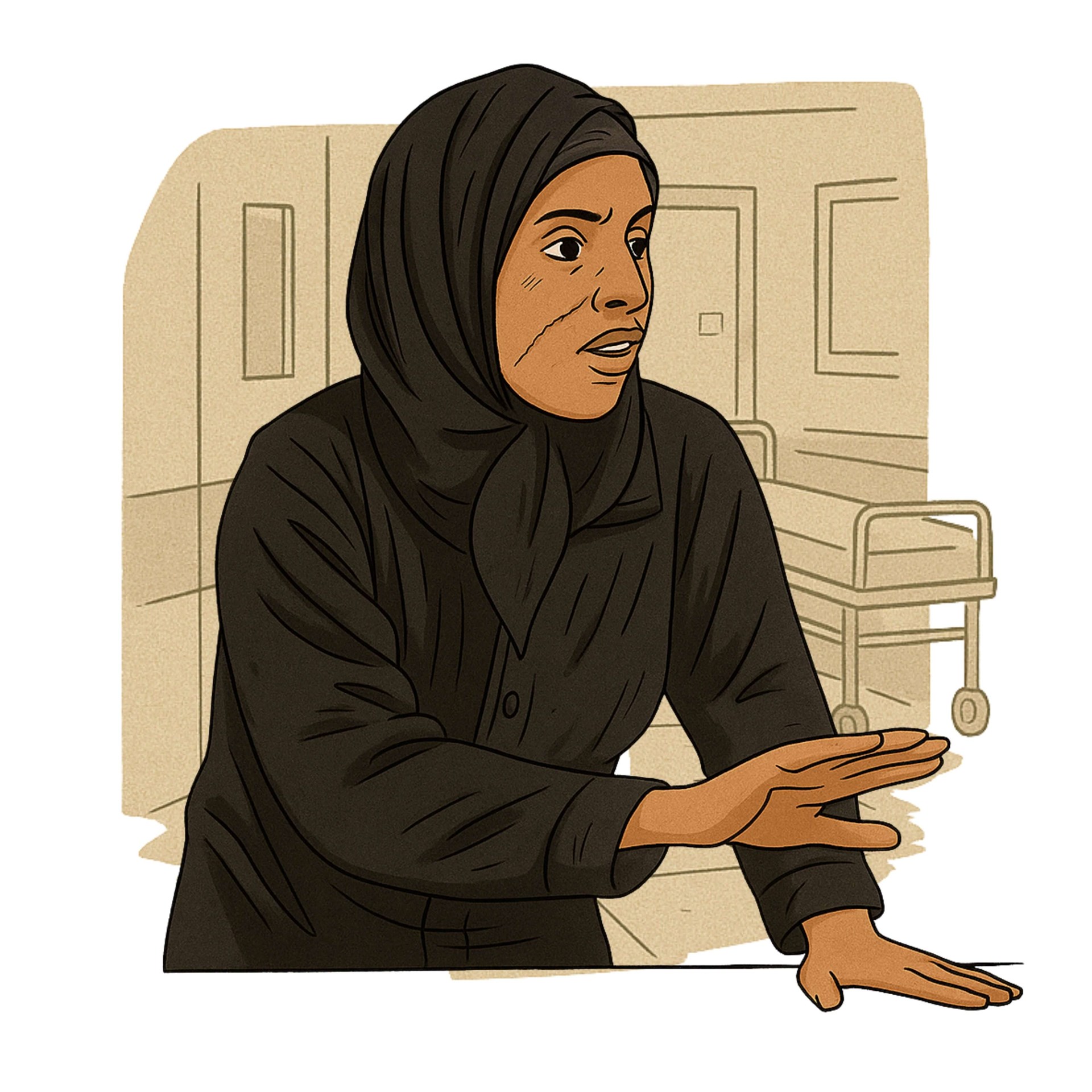 Aisha sucht überall nach ihrem Sohn