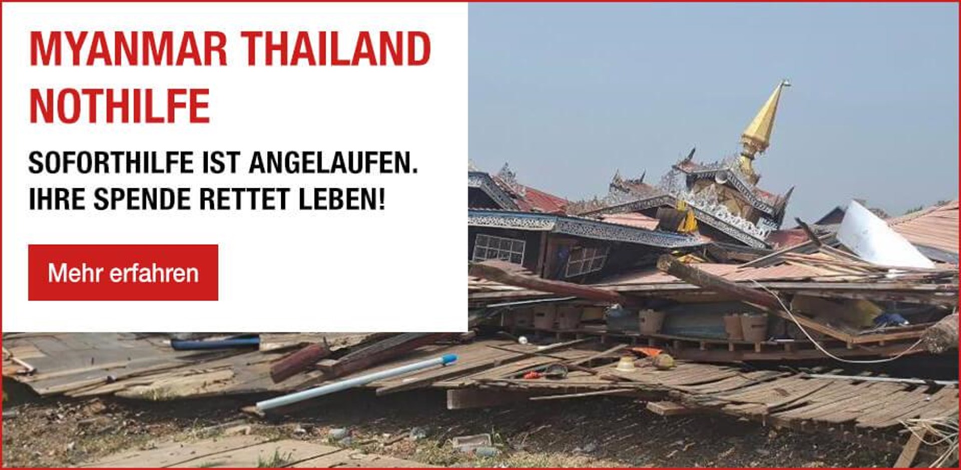 Spenden Sie für die Nothilfe nach dem Erdbeben in Myanmar