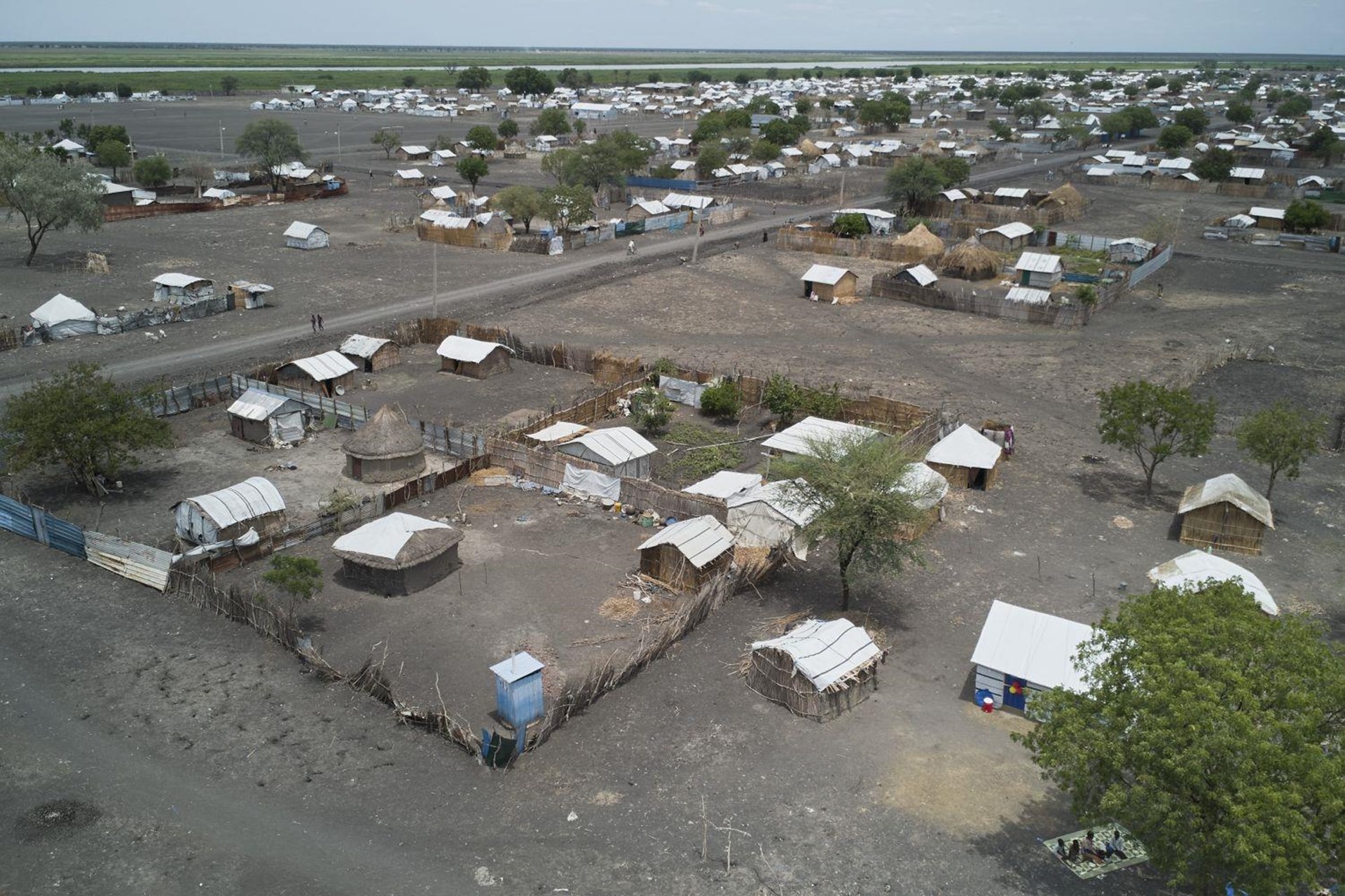 Luftbild der Stadt Kodok im Südsudan